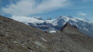 Quasi in cima, con il Rosa sullo sfondo
